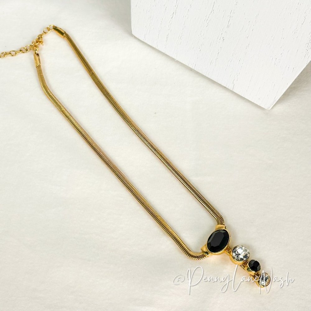 Vintage Monet Omega Gold Tone Omega Necklace View 5